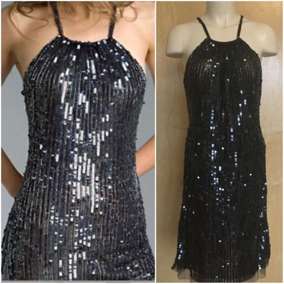 Black Label Dresses & Skirts - Basix Black Label Sequin Halter